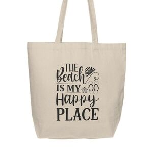 The Beach Is My Happy Place Custom Tote Bag